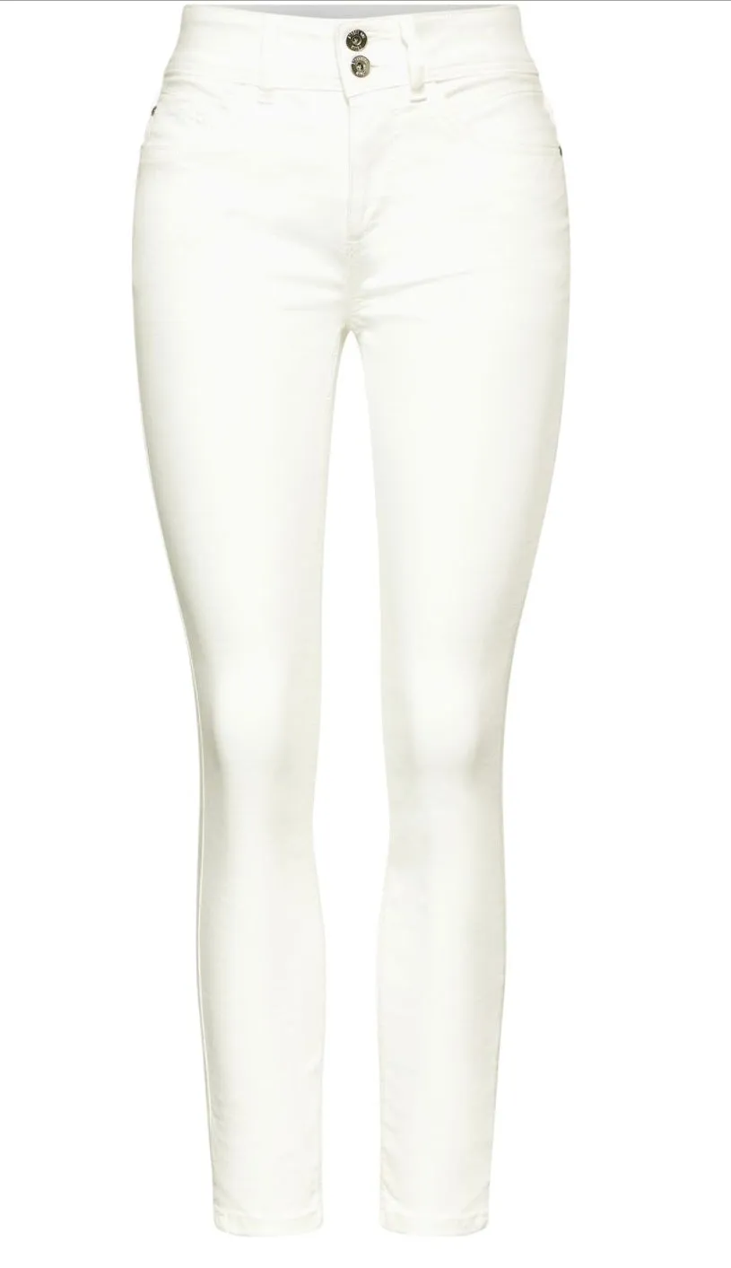 377746- York High Waist Slimfit Jeans- Off White