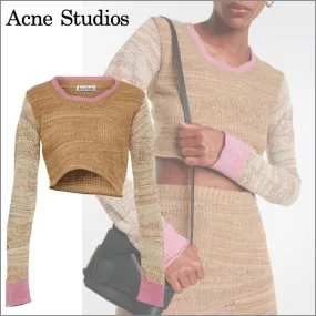 Acne Studios  |Casual Style Long Sleeves Plain Elegant Style Cropped Tops