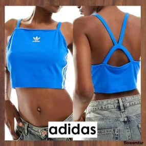 adidas  |Stripes Street Style Logo Skater Style Cropped Tops