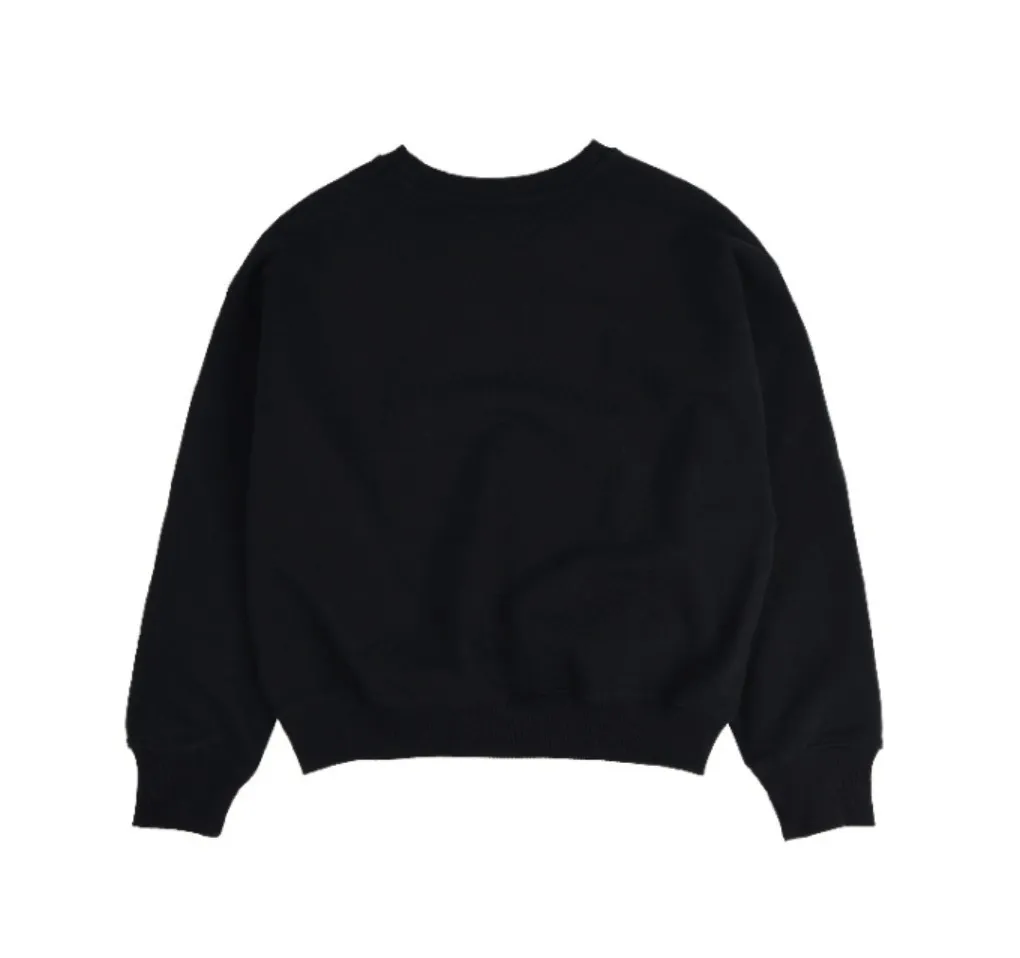 AEAE  |U-Neck Long Sleeves Cotton Logo Cropped Tops