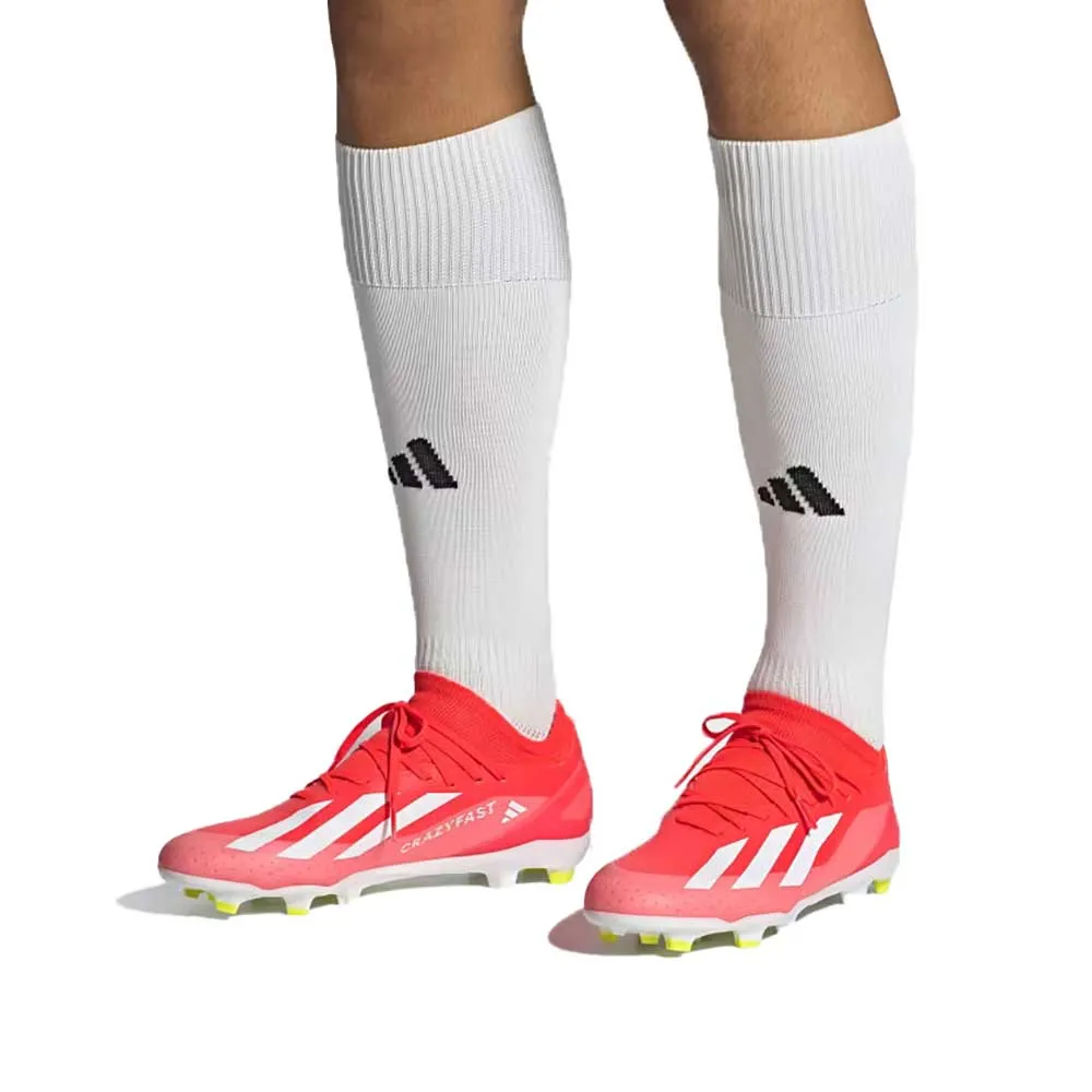 All Gender X Crazyfast League FG Soccer Shoes - Solar Red/Cloud White/Team Solar Yellow - Regular (D)