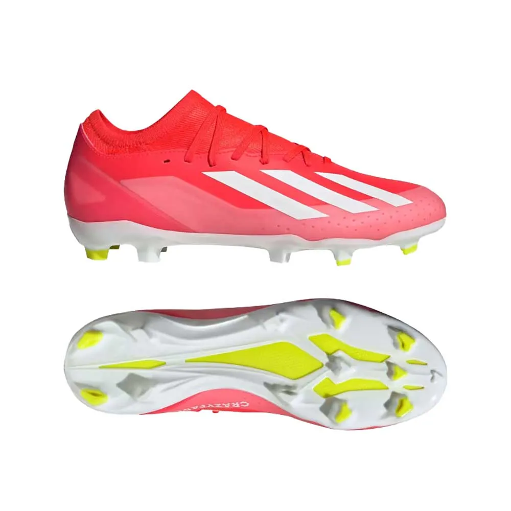 All Gender X Crazyfast League FG Soccer Shoes - Solar Red/Cloud White/Team Solar Yellow - Regular (D)