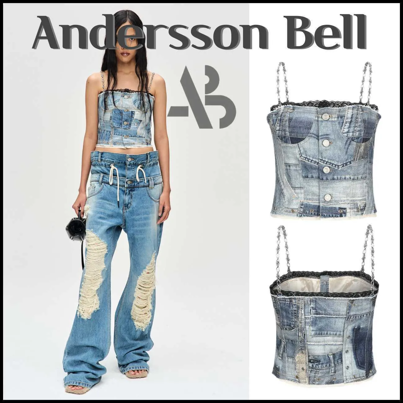 ANDERSSON BELL  |Sleeveless Street Style Cropped Tops Tanks & Camisoles