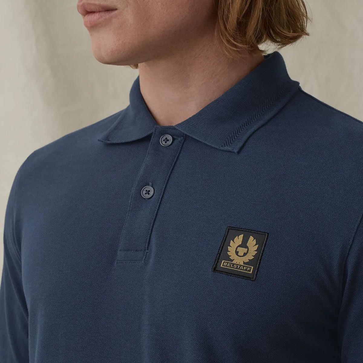 Belstaff - Essentials LS Polo Shirt in Dark Ink