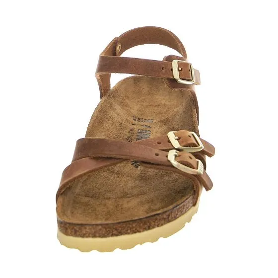 Birkenstock W' Kumba Cognac Waxy Leather Sandals - Narrow Fit