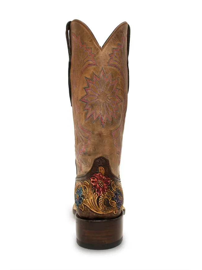 Black Jack Womens Hand Tooled Floral Reese Boots