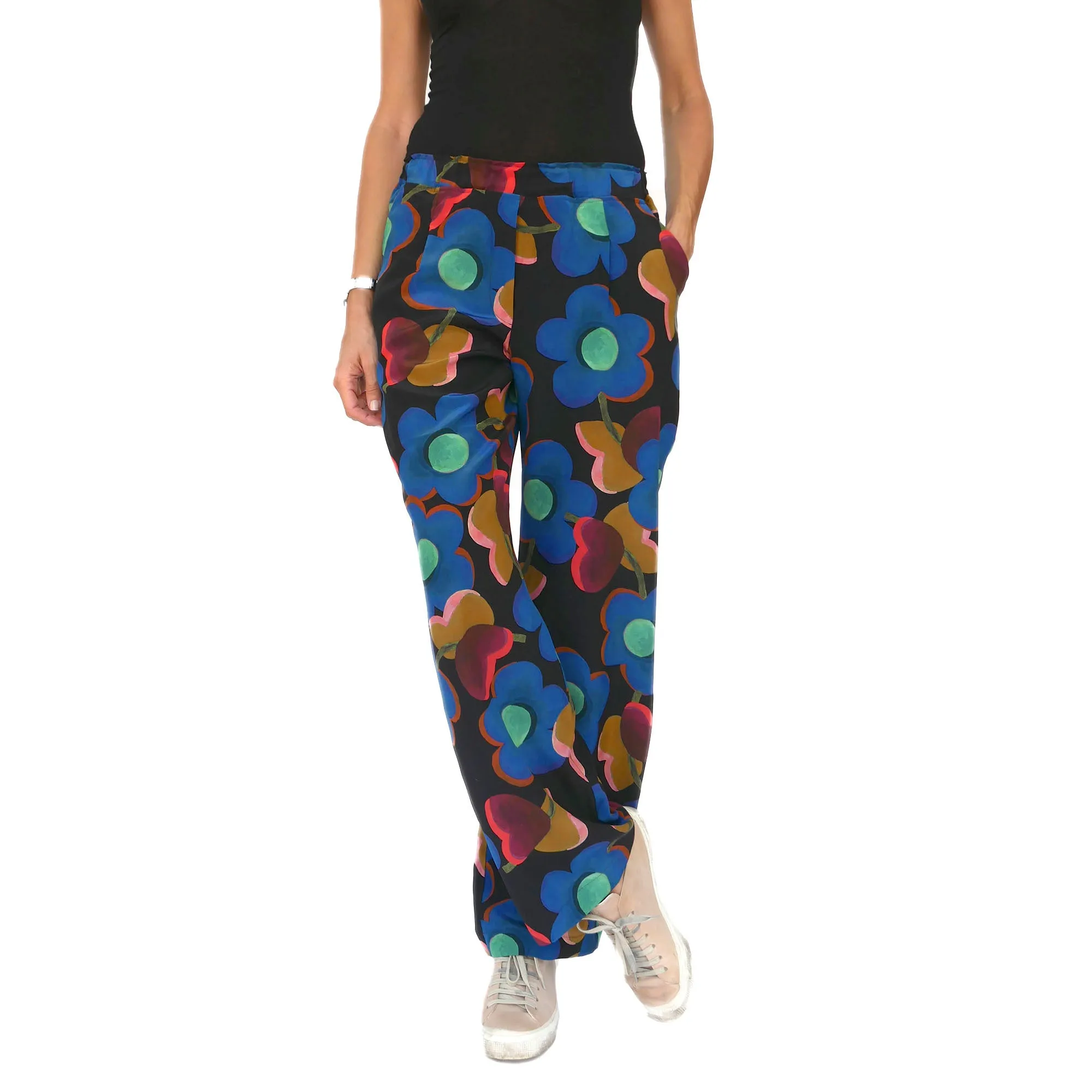 Blooming Silk Pull-On Pants