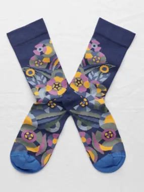 Bonne Maison Flower Blue Socks