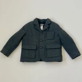 Bonpoint Grey Wool Blazer Style Jacket With Faux Shearling Lining: 3 Years