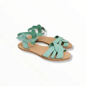 CALLIROE MINT FLAT LEATHER SANDALINAS