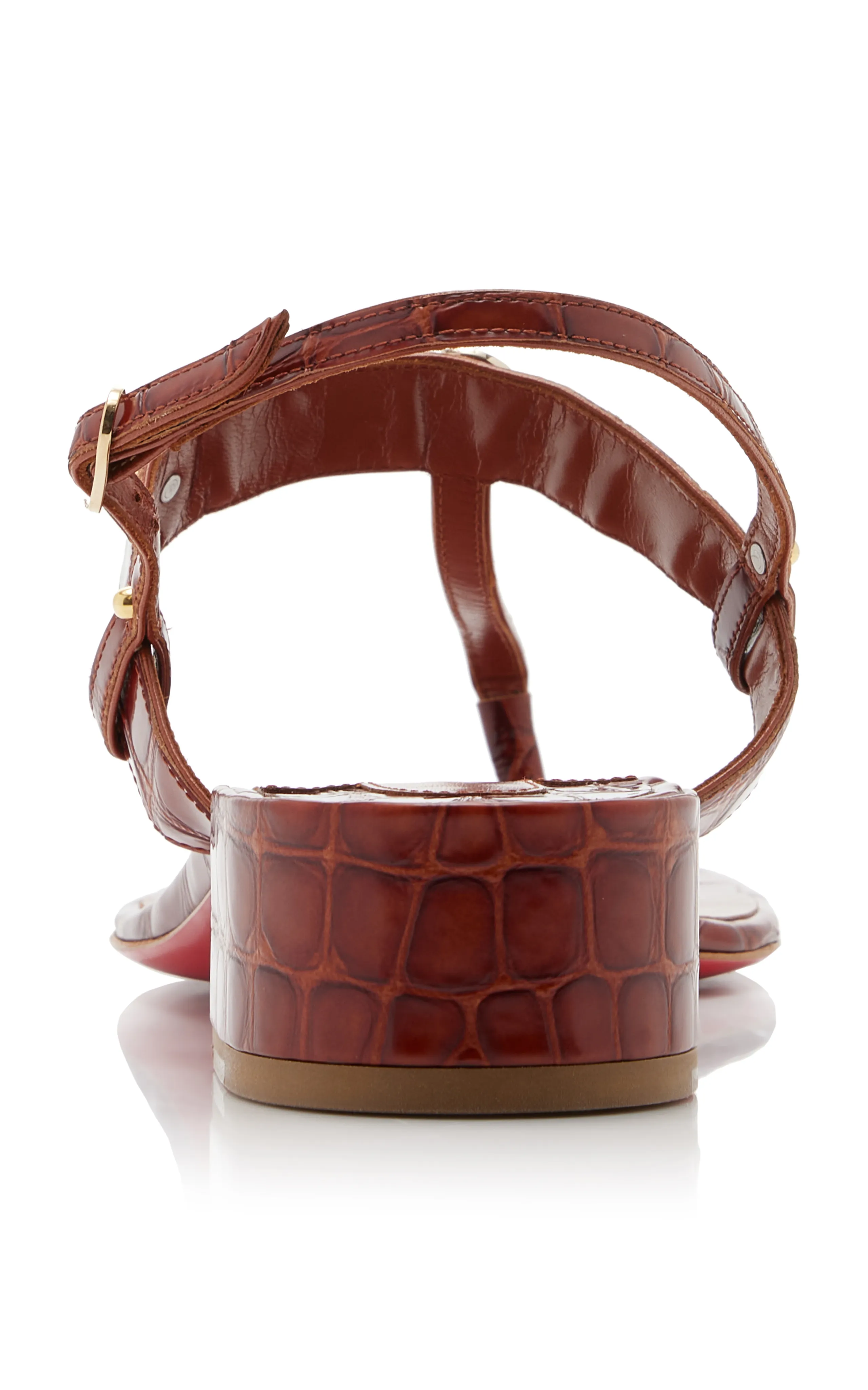 Christian Louboutin MJ Thong 25mm Croc-Embossed Leather Sandals