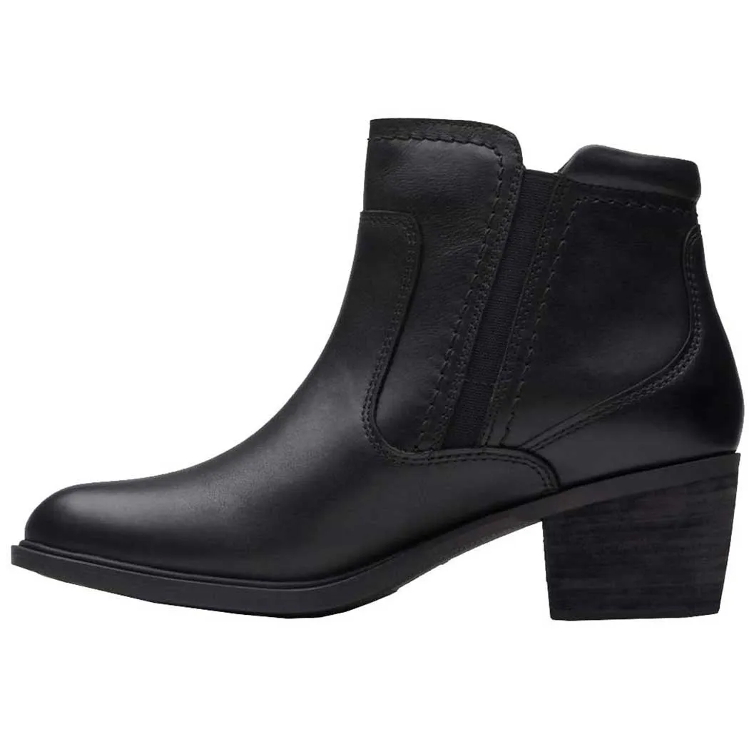 Clarks Neva Zip WP Heeled Bootie Black (Women's)