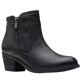 Clarks Neva Zip WP Heeled Bootie Black (Women's)