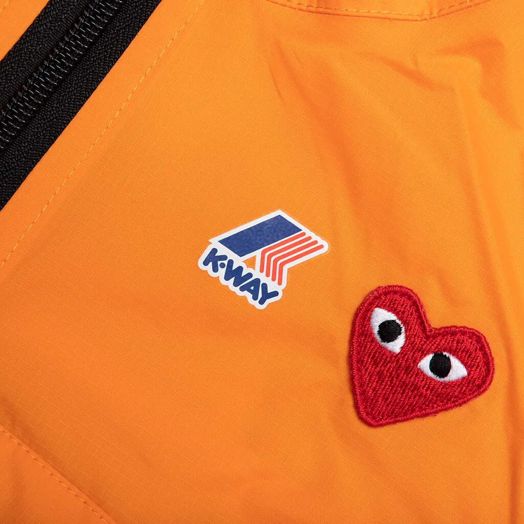 Comme des Garcons Play x K-Way Kids Half Zip Jacket - Orange