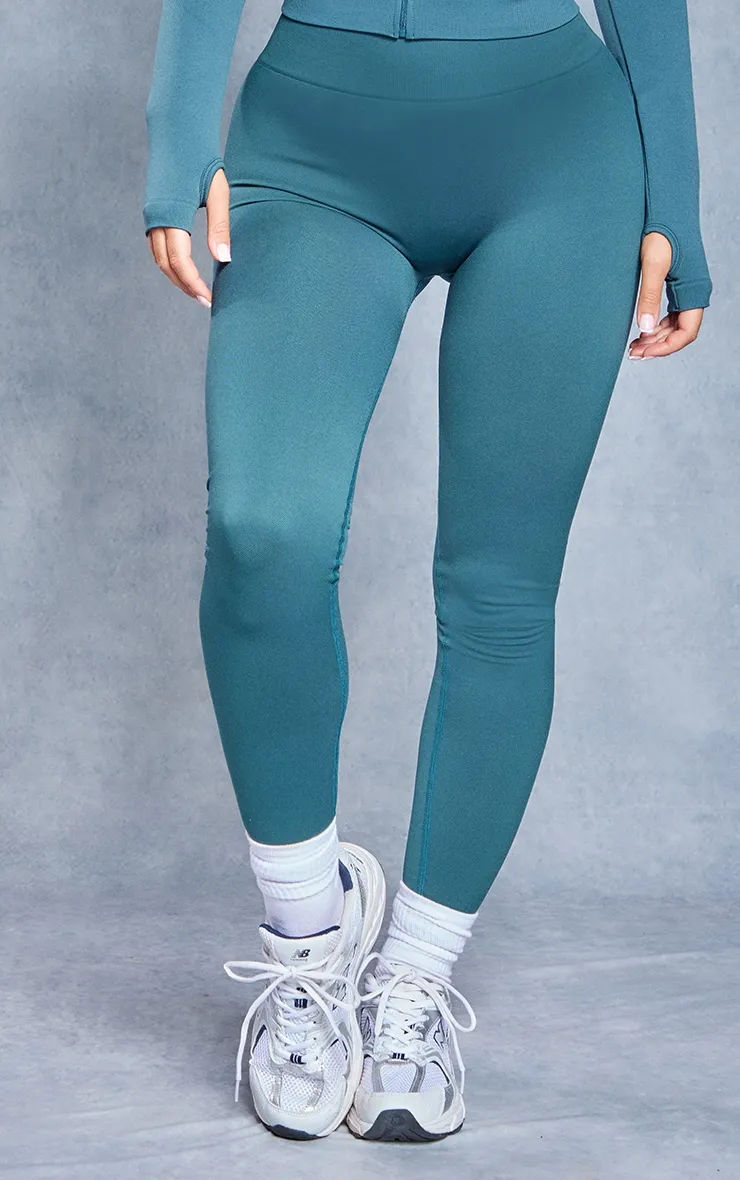 Dark Green Basic Seamless Gym Leggings