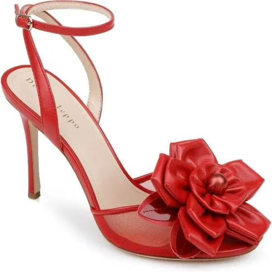 Dee Ocleppo England appliquéd leather sandals Red