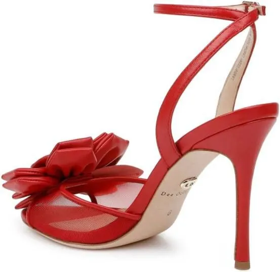 Dee Ocleppo England appliquéd leather sandals Red