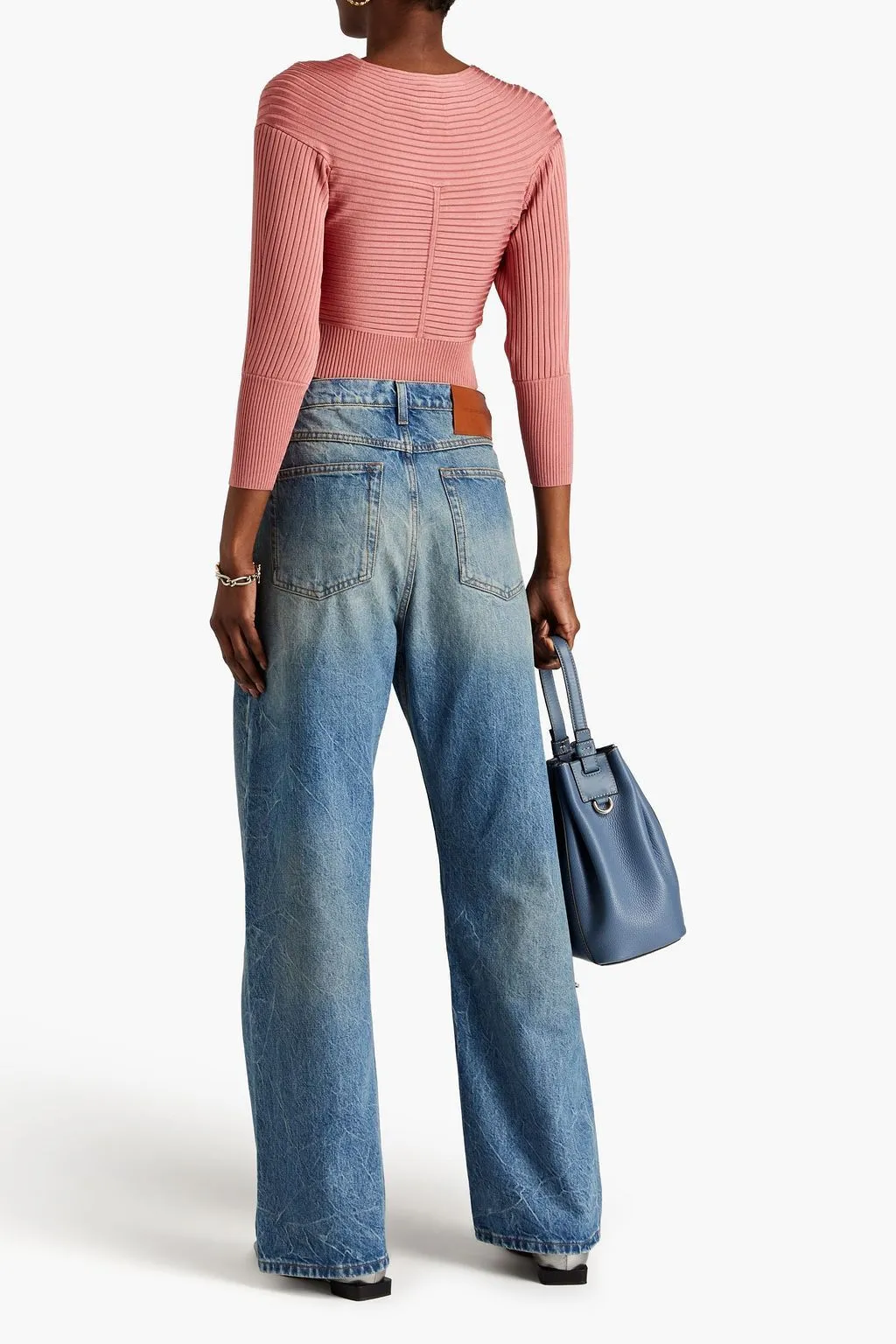 DIANE von FURSTENBERG  |Casual Style Nylon Long Sleeves Elegant Style Cropped Tops