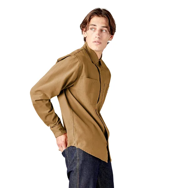 Dickies Duck Canvas Long Sleeve Utility Shirt - Stonewashed Brown Duck