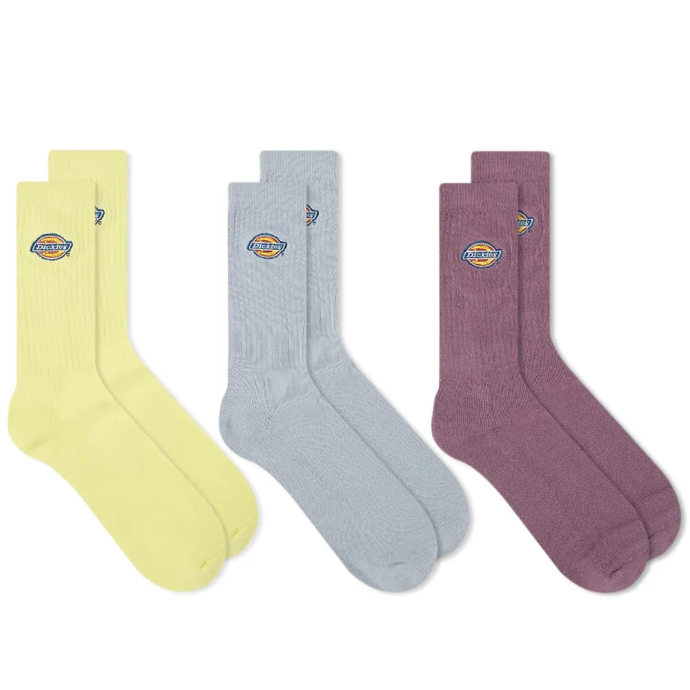 Dickies Valley Grove Socks - 3 PackGreen, Purple & Blue