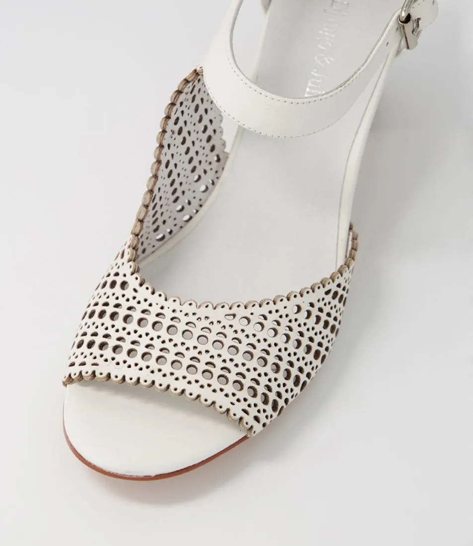 DJANGO & JULIETTE Carys White Leather Sandals