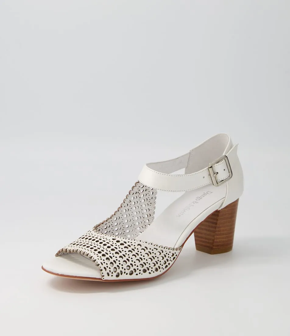 DJANGO & JULIETTE Carys White Leather Sandals