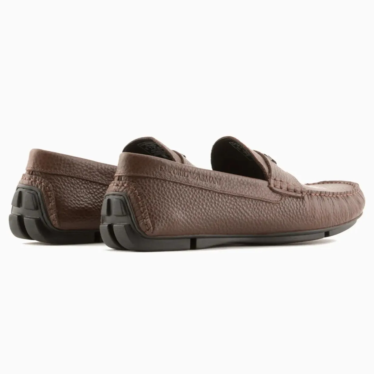 Emporio Armani Tumbled-leather driving shoes