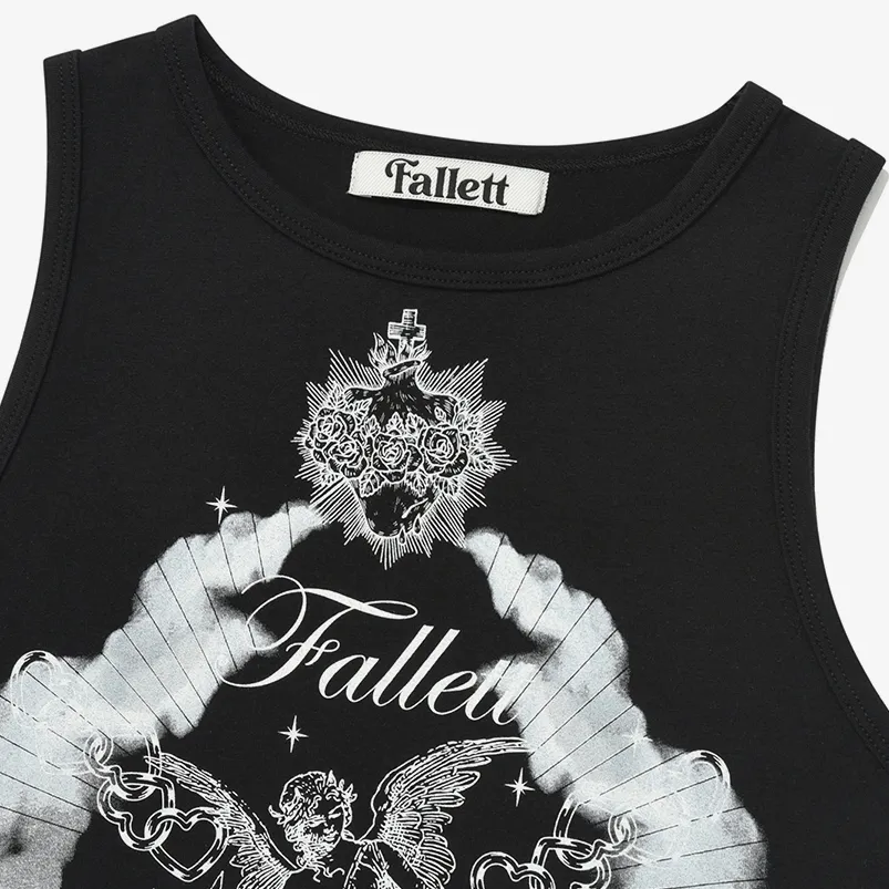 Fallett  |Street Style Plain Cotton Logo Cropped Tops