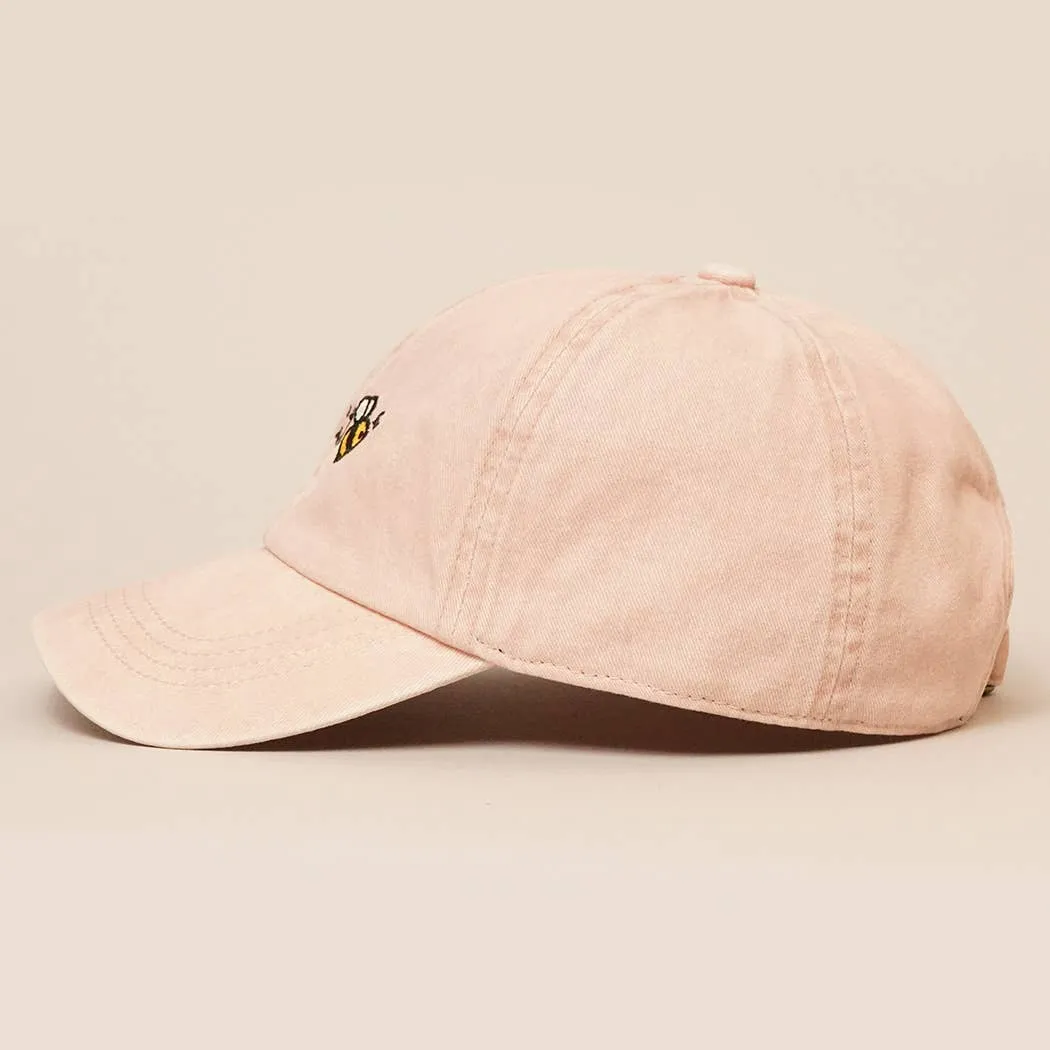 Fashion City - Let It Bee Embroidered Baseball Dad Cap: One Size / WHITE