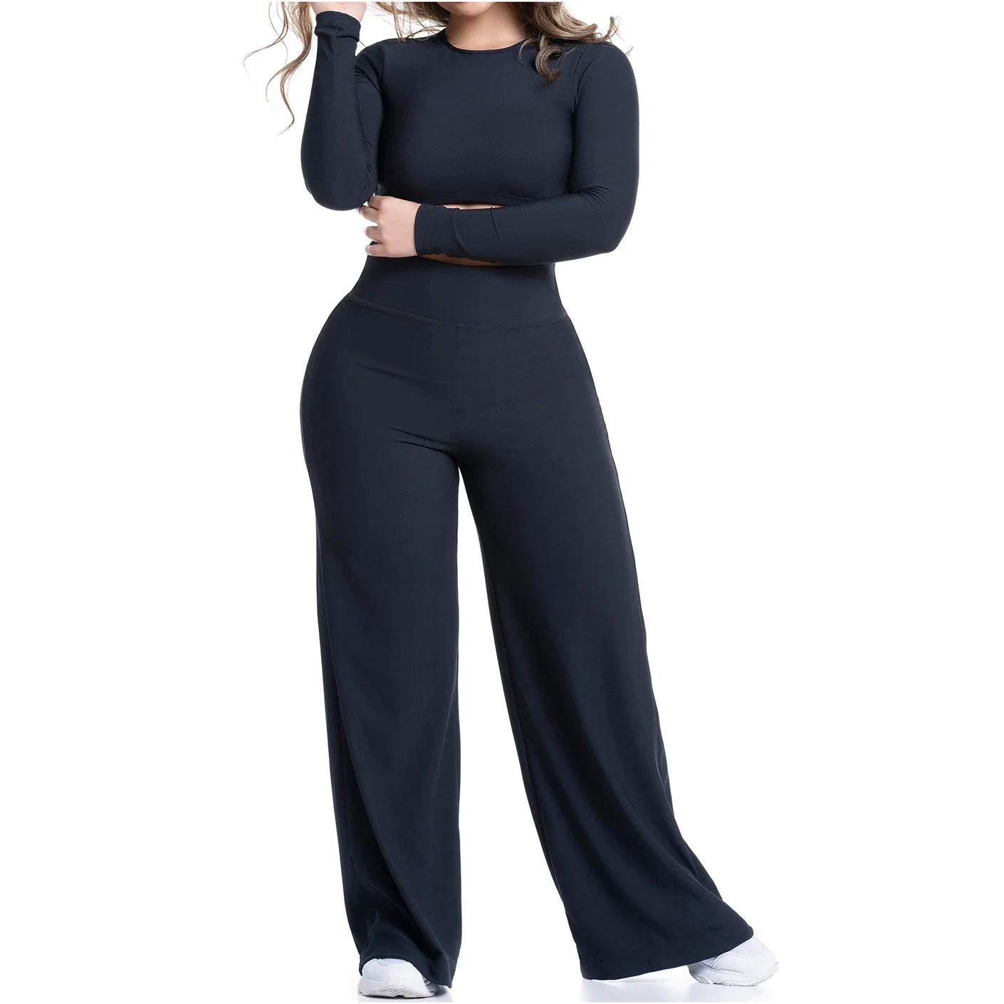 FLEXMEE 950102 | LEGGINGS DE MUJER CON CINTURA ALTA Y CONTROL DE BARRIGA EN TEJIDO ACANALADO