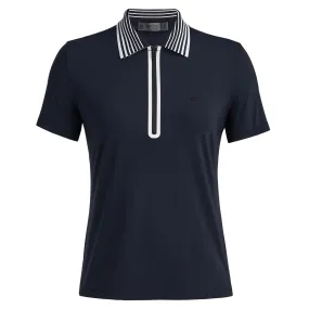 G/FORE Rib Collar Cooling Quarter Zip Laides Polo Shirt Onyx