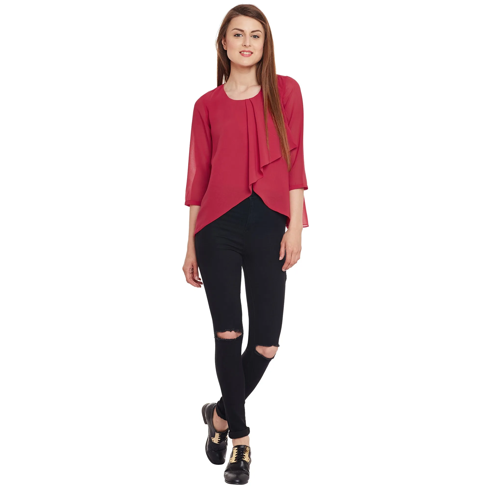 Holly Overlap Pleated Top