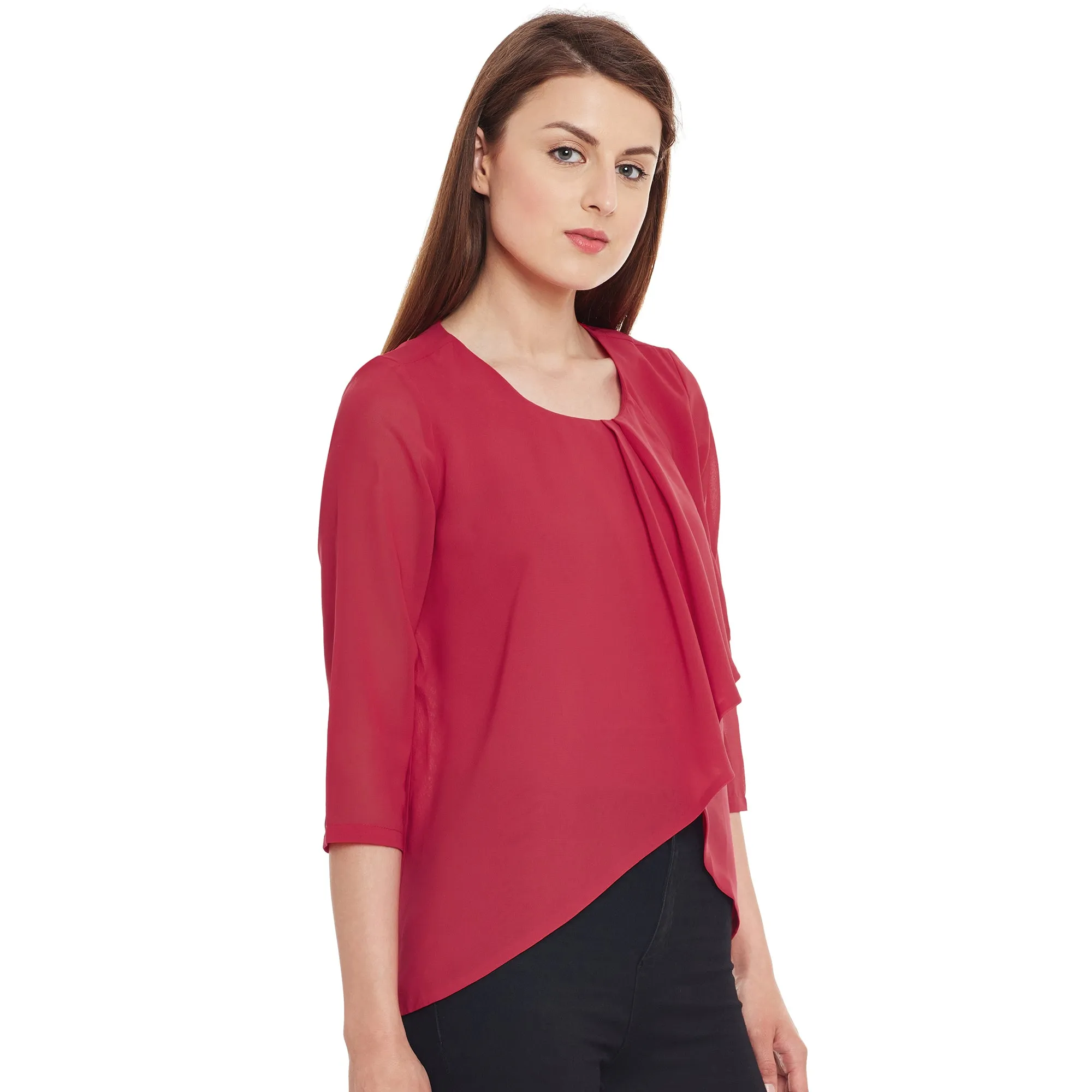 Holly Overlap Pleated Top