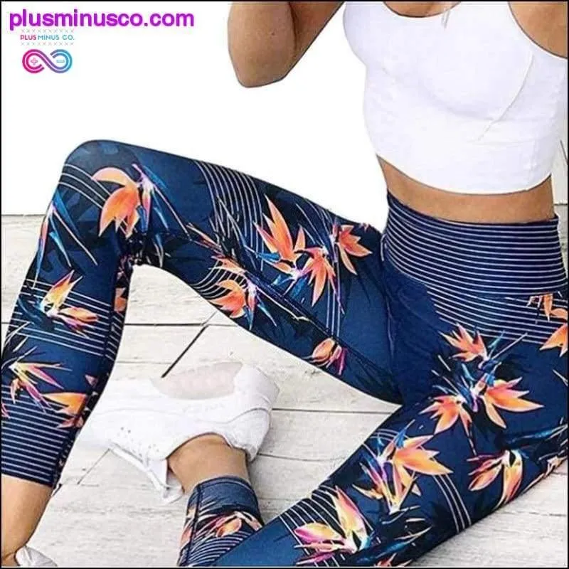 Horizontal Striped Womens Leggings Patchwork Leaf Maple