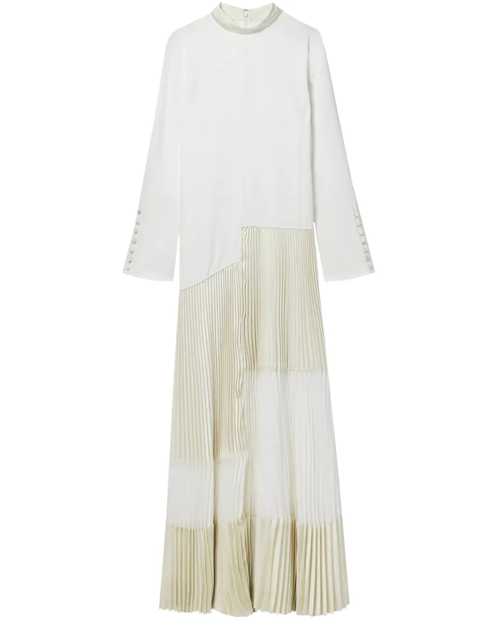 Ivory Long Sleeve Pleated Niamh Gown