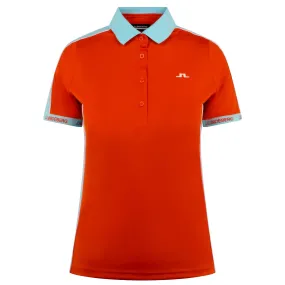 J Lindeberg Demi Ladies Golf Polo Shirt Tangerine Tango