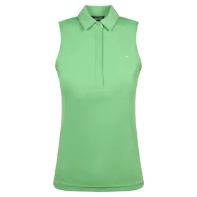 J Lindeberg Dena Ladies Sleeveless Golf Polo Shirt Jade Cream