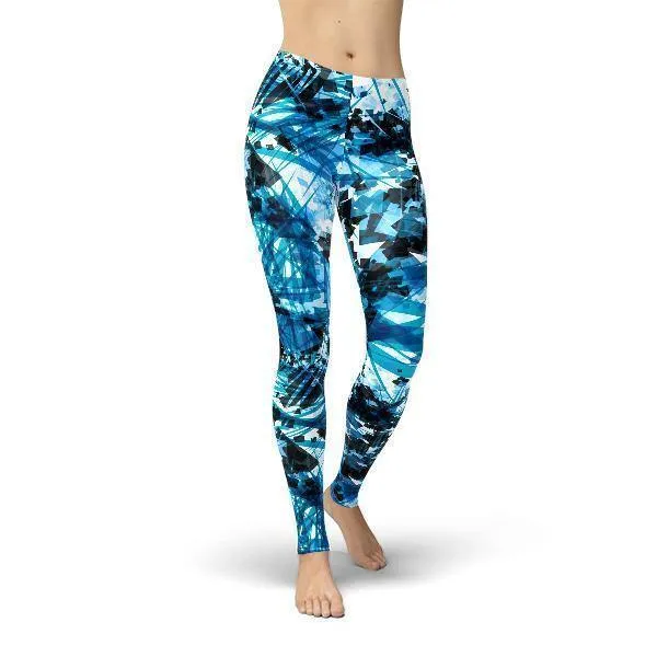 Jean Blue Crystals Leggings