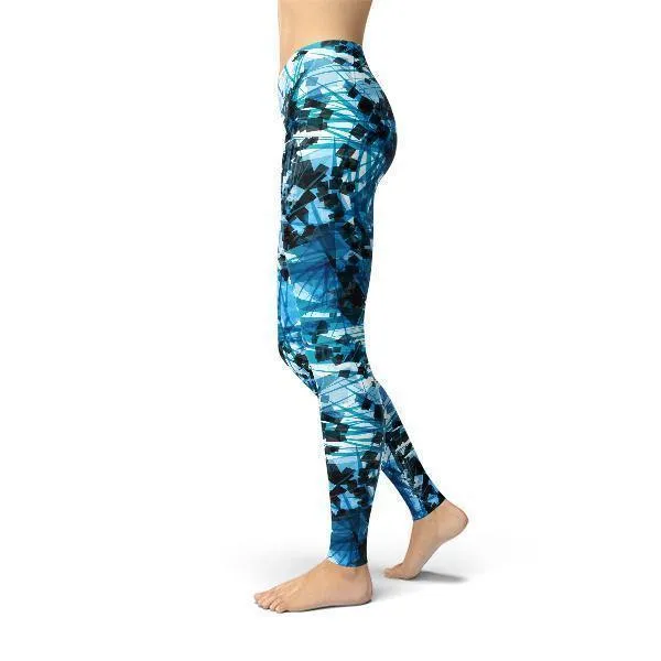 Jean Blue Crystals Leggings