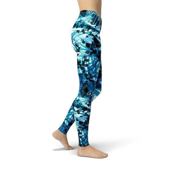 Jean Blue Crystals Leggings