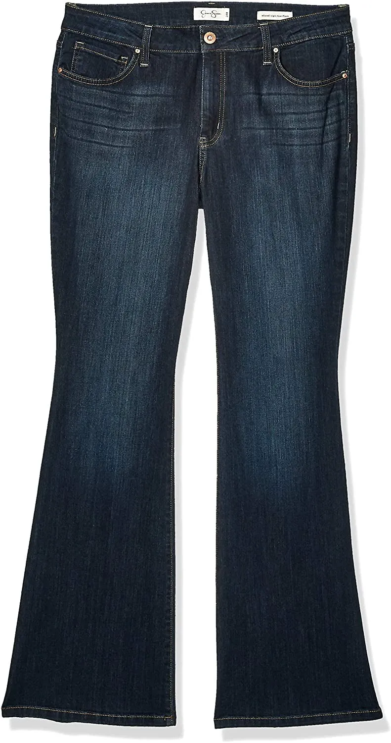 Jessica Simpson Junior's Adored Hi Rise Flare 5 Pocket Jeans Blue Size 25