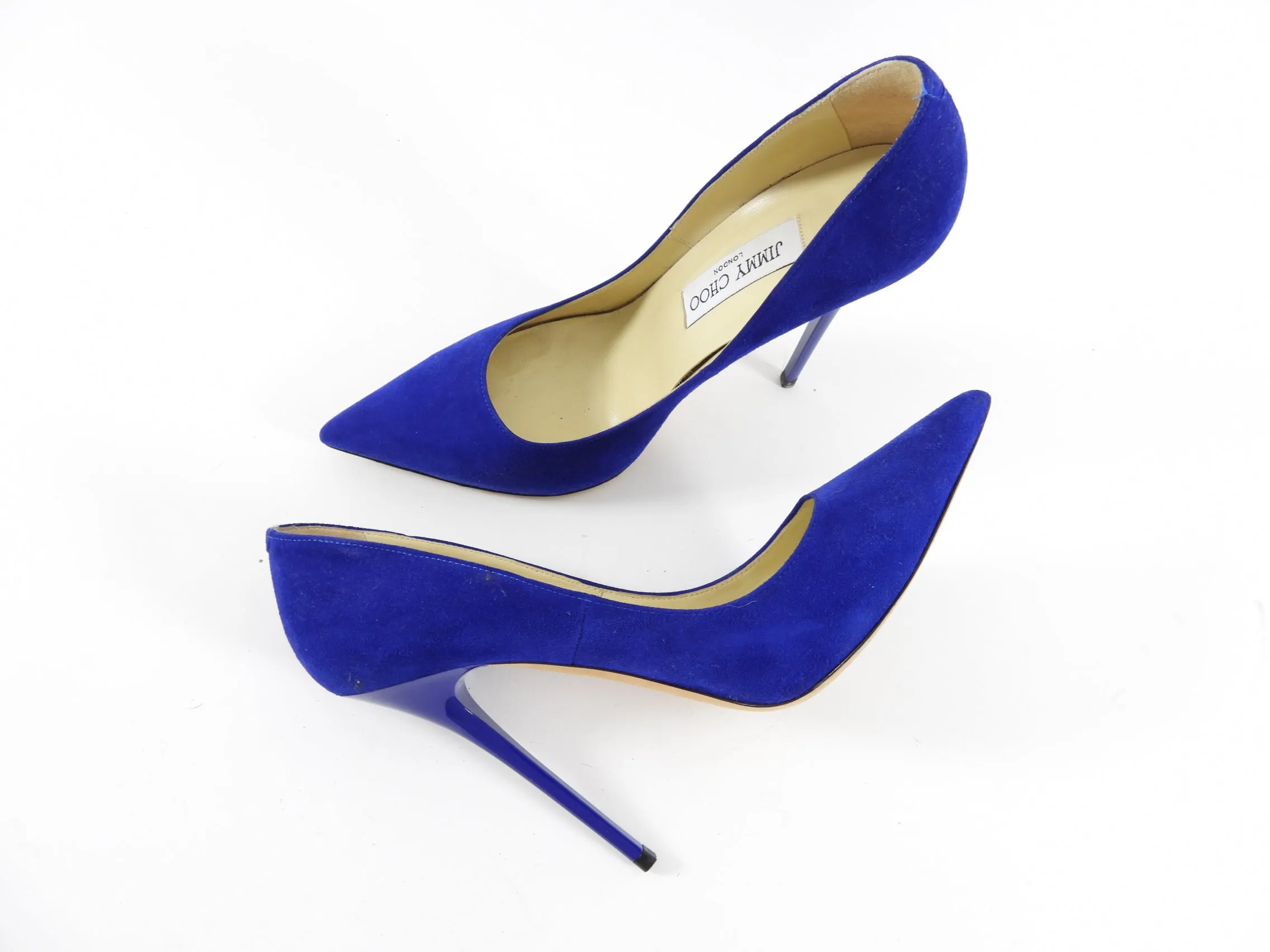 Jimmy Choo Cobalt Blue Suede Pumps - 38.5 / USA 8