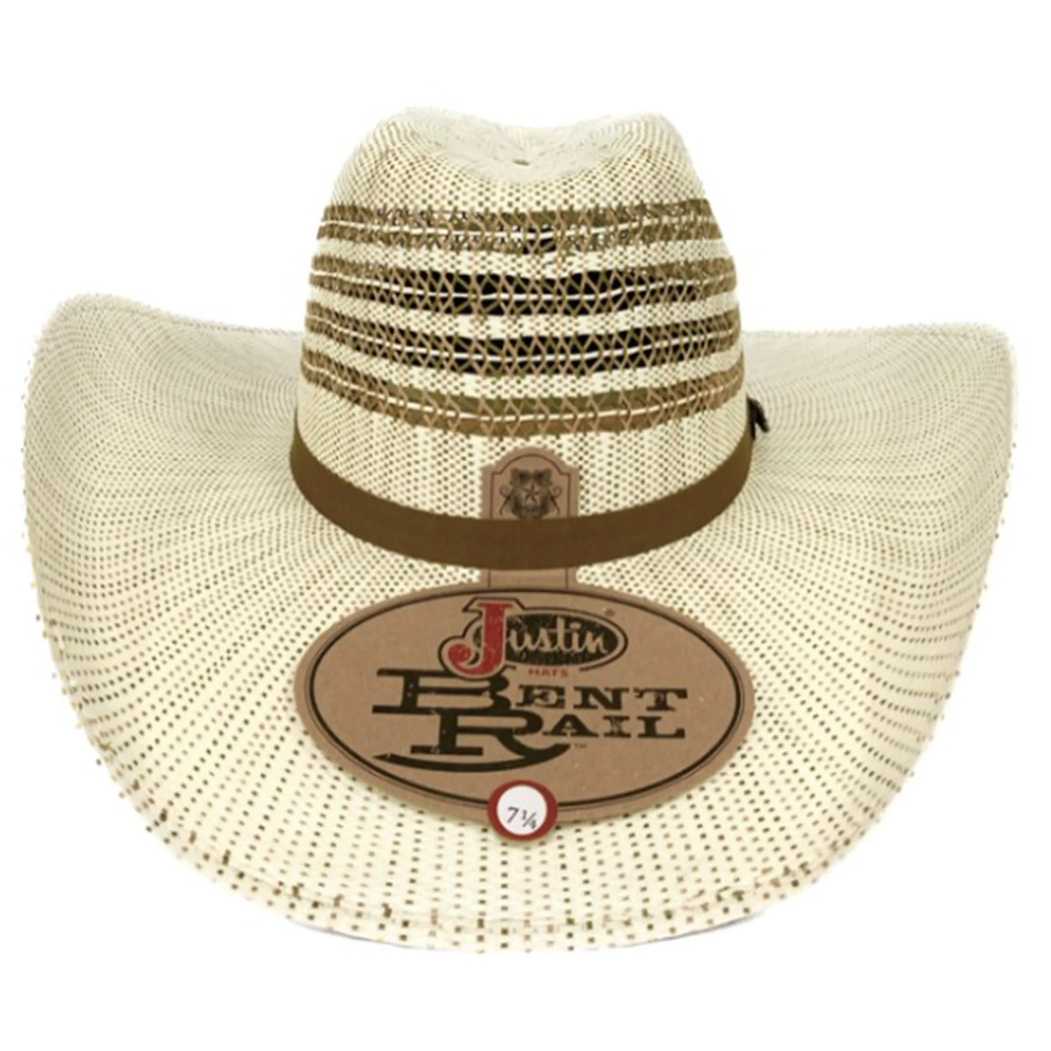 Justin Bent Rail 2 Tone Vented Barrel Straw Hat