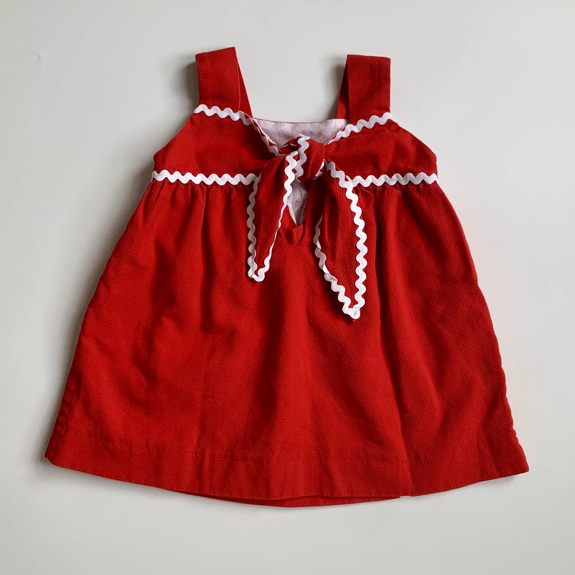 La Coqueta Red Dress With White Rick-Rack trim: 2 Years