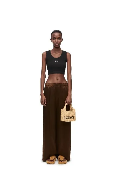 LOEWE  |Crew Neck Street Style Plain Cotton Logo Cropped Tops