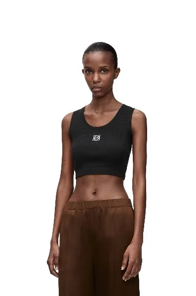 LOEWE  |Crew Neck Street Style Plain Cotton Logo Cropped Tops