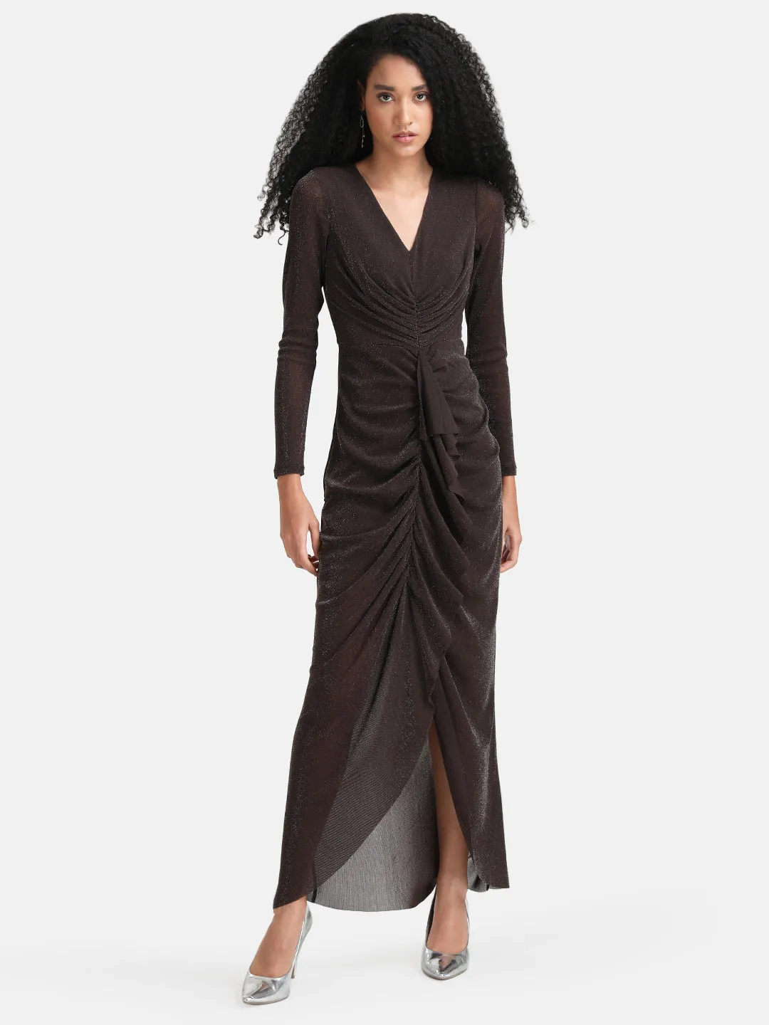 Lurex Maxi Dress With Ruching