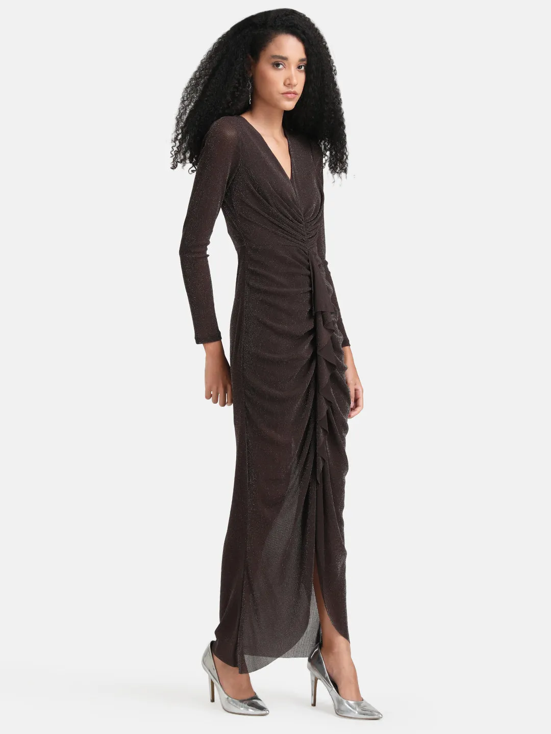 Lurex Maxi Dress With Ruching