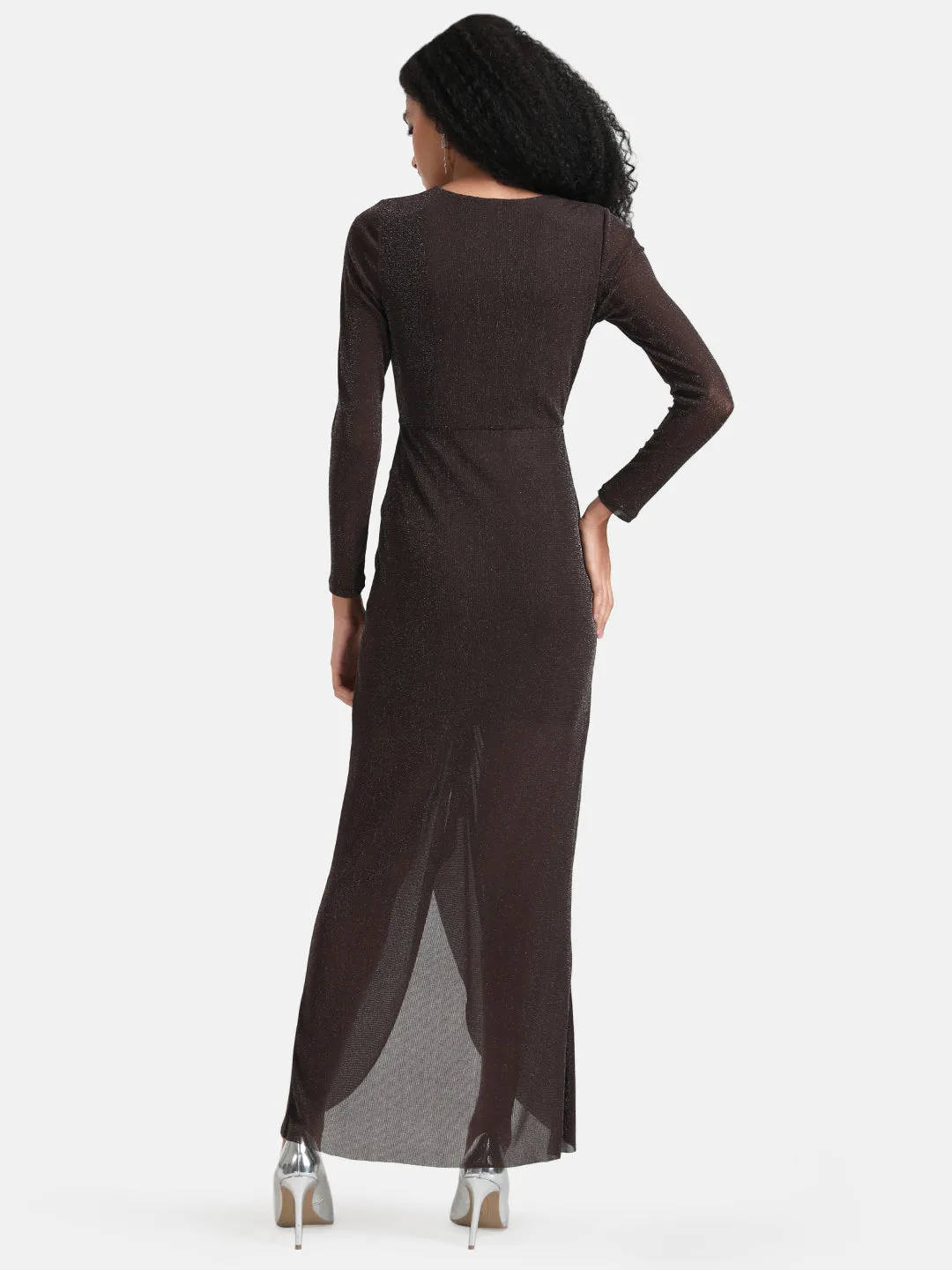 Lurex Maxi Dress With Ruching