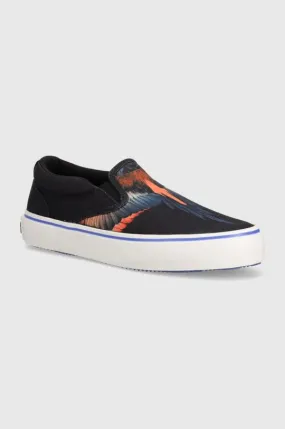 Marcelo Burlon plimsolls Icon Wings Slip-On Vulcanized men's black color CMIA079S24FAB0011026